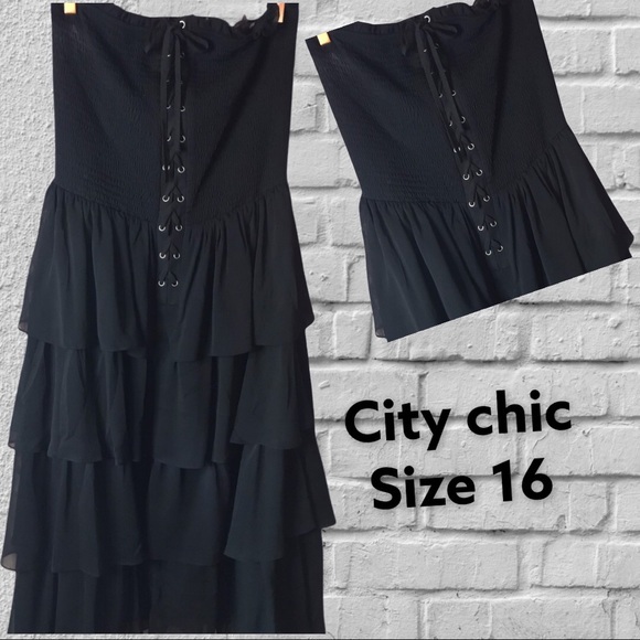 CITY  CHIC BLACK DRESS - Picture 1 of 8